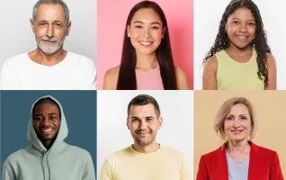 People collage design indicating different user personas