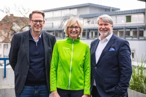 PFH Business Breakfast Referentin Heike Drechsler mit PFh-CEO Markus Steinhoff und Präsident der PFH Prof. Dr. Frank Albe