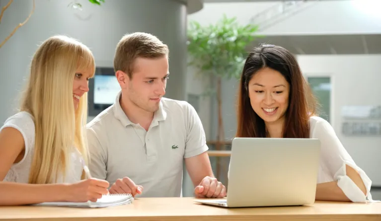 Students researching models of corporate entrepreneurship