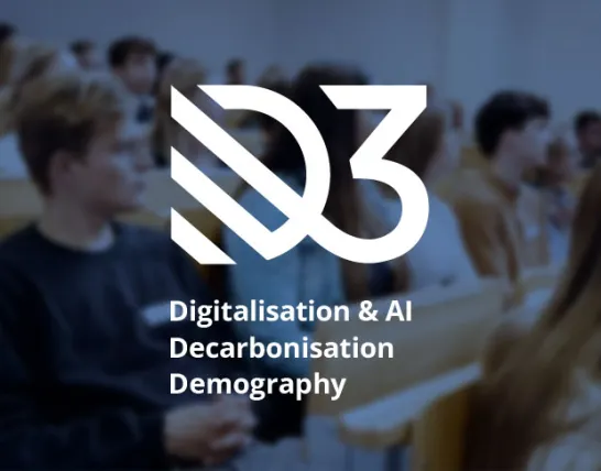 D3 Logo against auditorium background