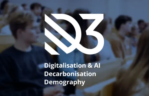 D3 Logo against auditorium background